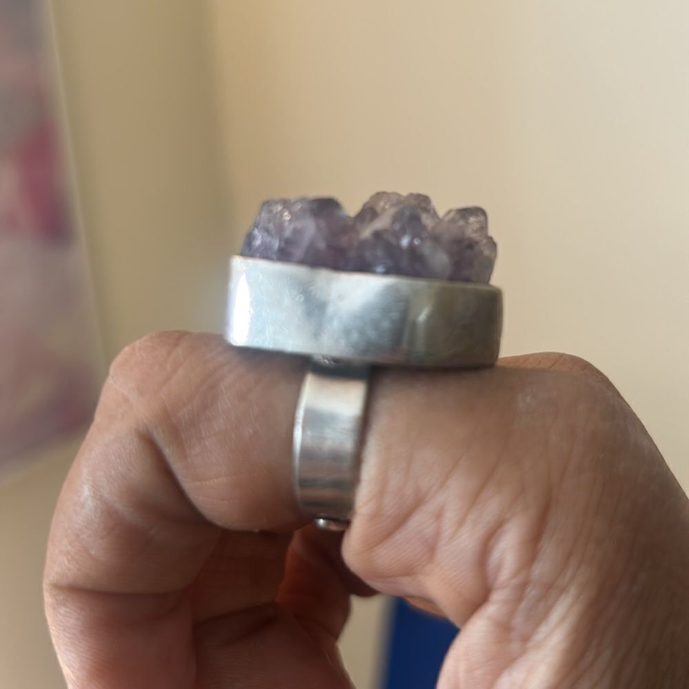 Sterling Silver Amethyst Statement Ring - image 4